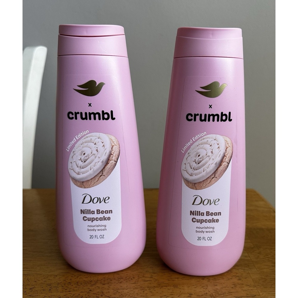 NEW Dove x Crumbl Nilla Bean Cupcake Body Wash 20oz - 2 Pack Limited Edition